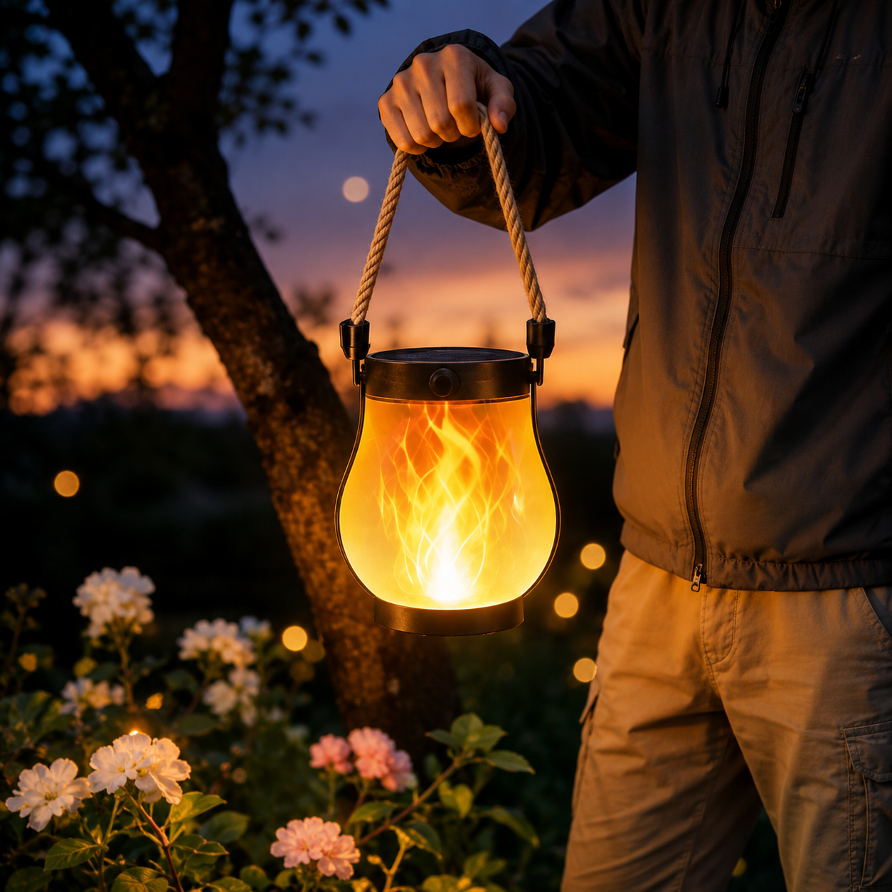 Solar Lichterkette Lampion Außen – Wasserdicht Warmweiß Garten Deko