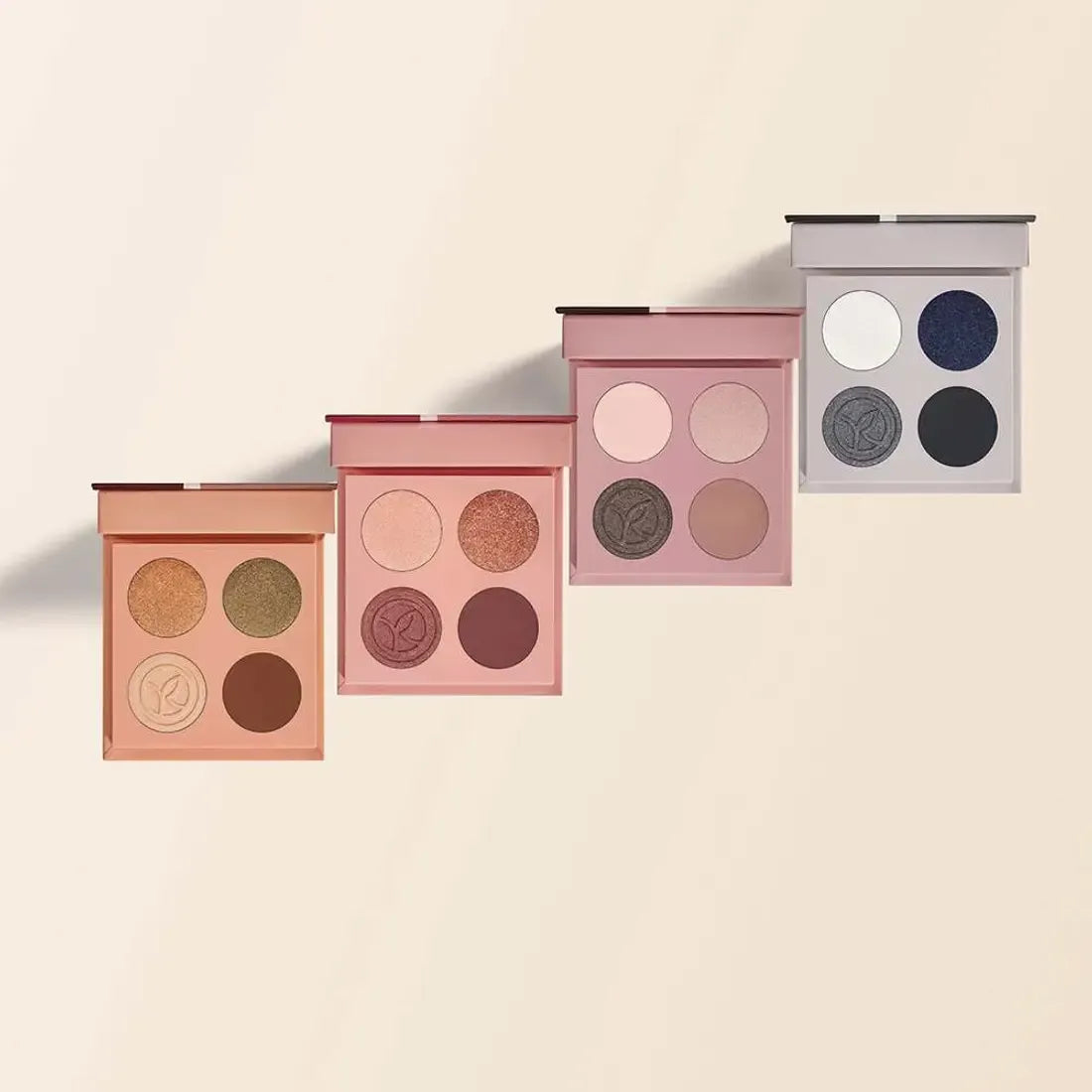 4-Color Eyeshadow Palette Matte & Metallic Long-Lasting Blendable Compact Eye Makeup