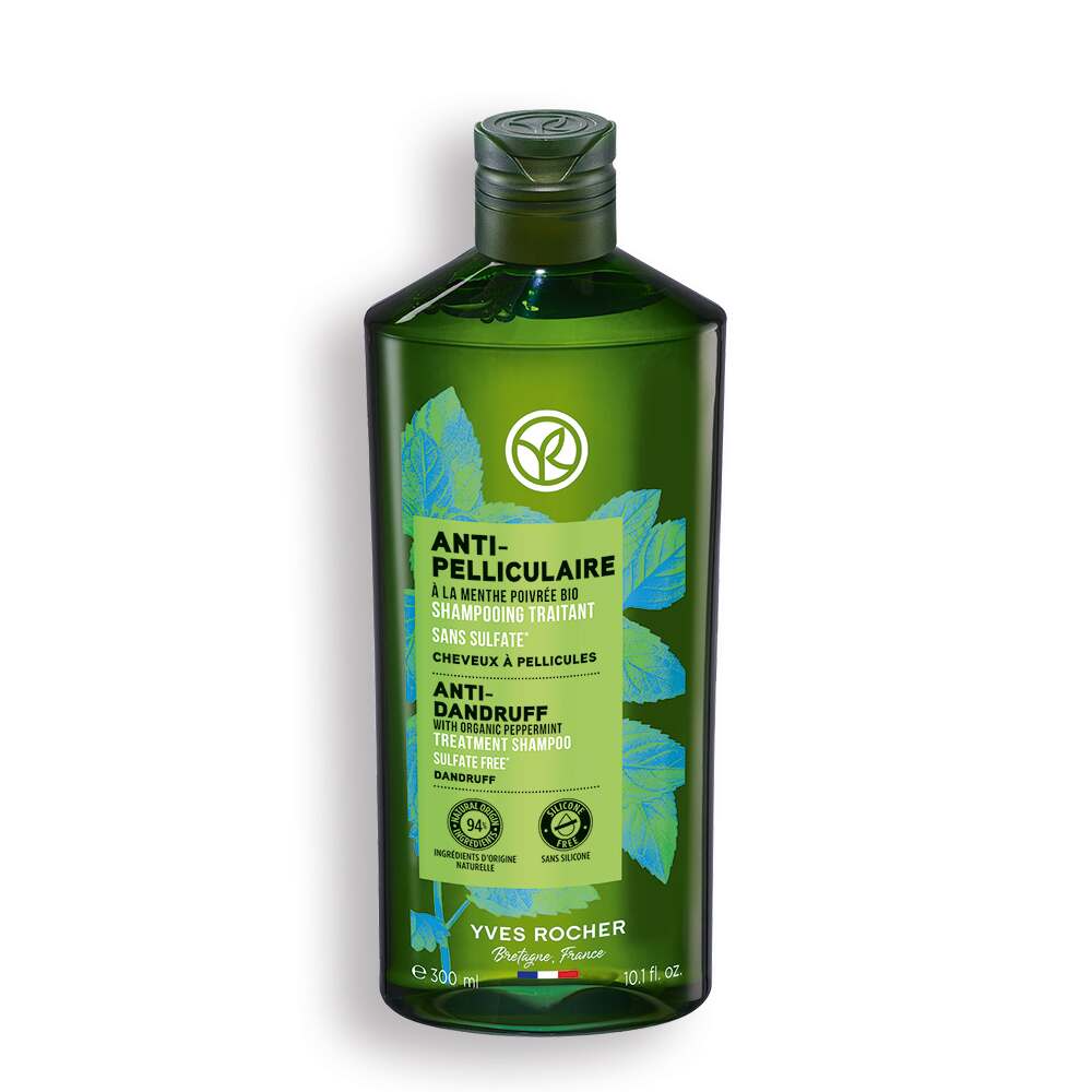 Yves Rocher Anti-Schuppen Shampoo – Sulfatfreies Shampoo gegen Schuppen & empfindliche Kopfhaut 300 ml