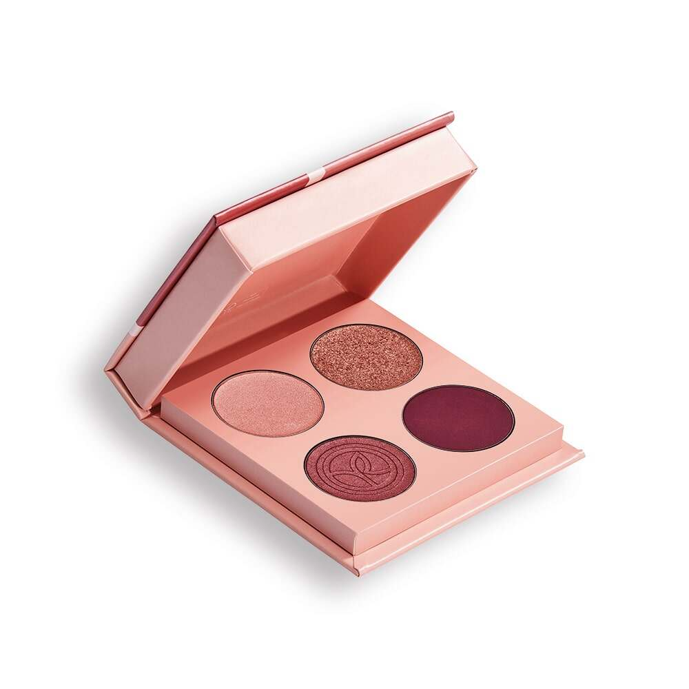 4-Color Eyeshadow Palette Matte & Metallic Long-Lasting Blendable Compact Eye Makeup