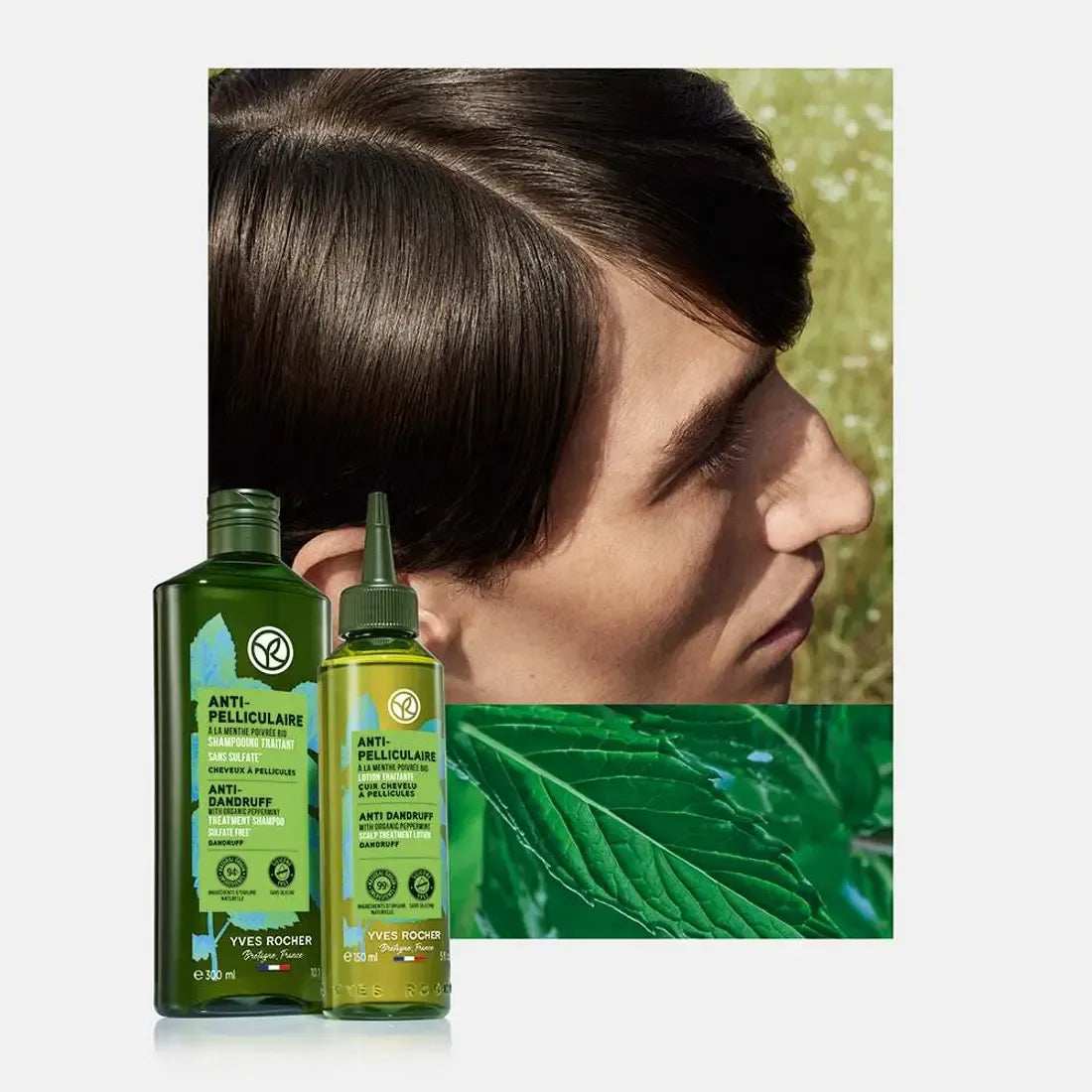 Yves Rocher Anti-Schuppen Shampoo – Sulfatfreies Shampoo gegen Schuppen & empfindliche Kopfhaut 300 ml